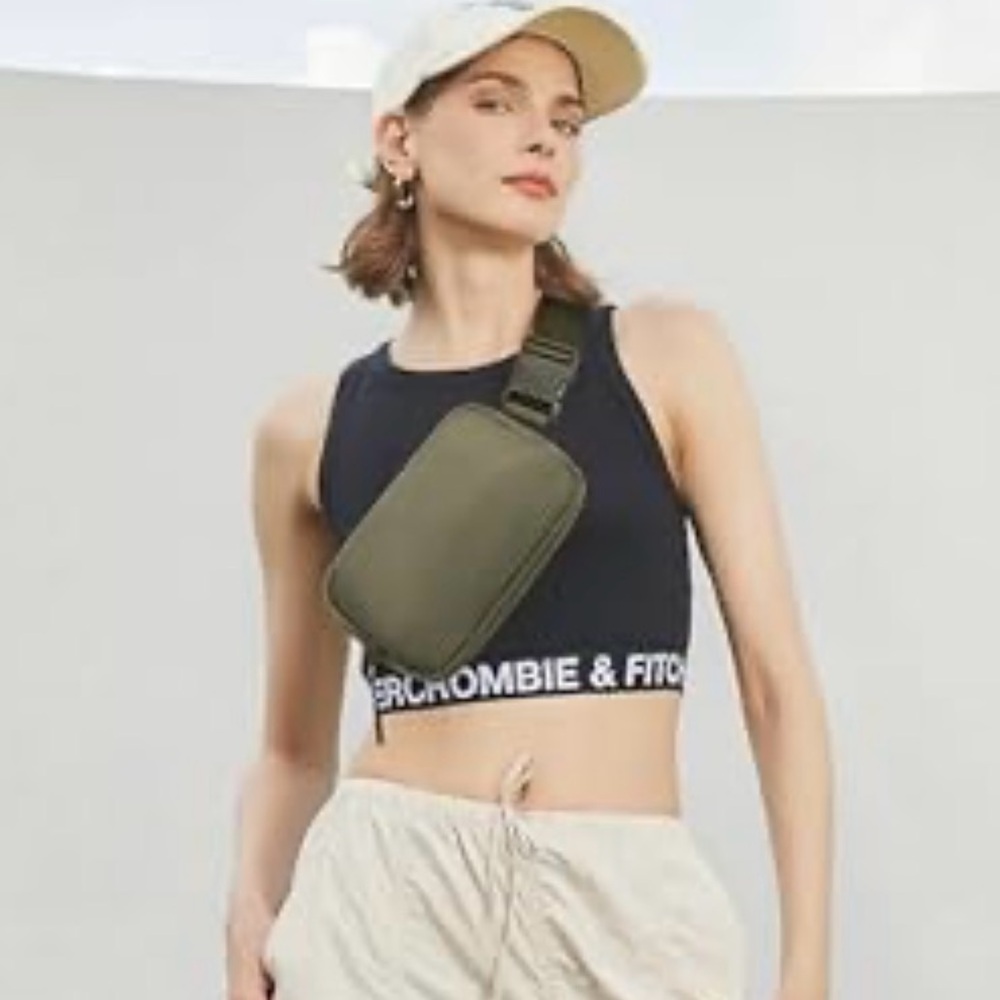 Olive Green Crossbody Adjustable Belt Bag New With Tags